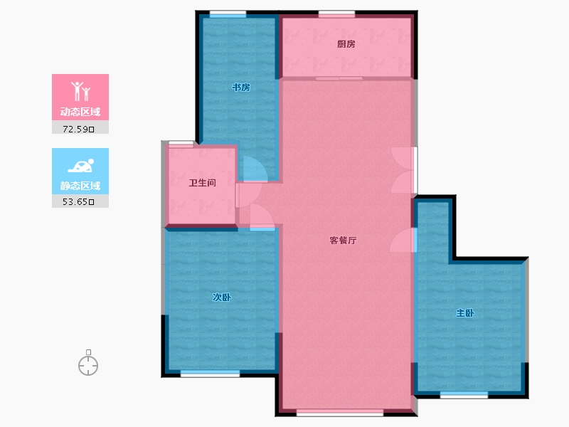 宁夏回族自治区-银川市-丰泽美居-115.00-户型库-动静分区