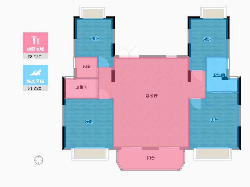 上海-上海市-万科莱茵半岛-119.56-户型库-动静分区