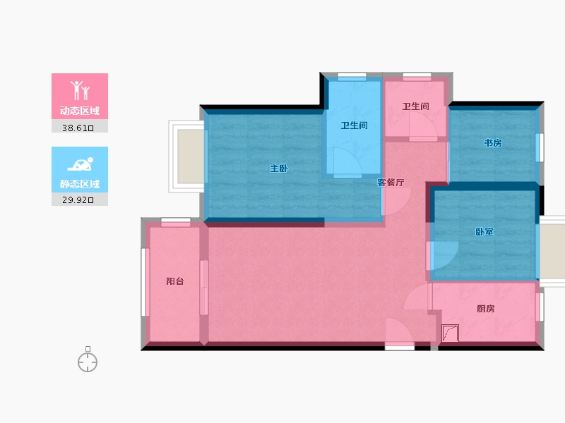 福建省-福州市-钱隆府-65.56-户型库-动静分区