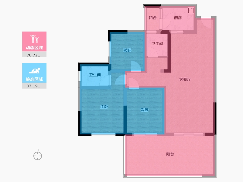 四川省-攀枝花市-浅水湾-85.00-户型库-动静分区