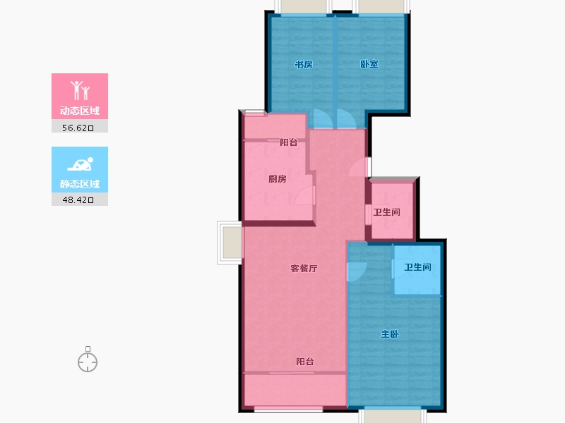 北京-北京市-柏儒苑二期-95.00-户型库-动静分区