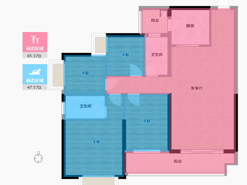 广东省-阳江市-敏捷云锦华府-98.00-户型库-动静分区