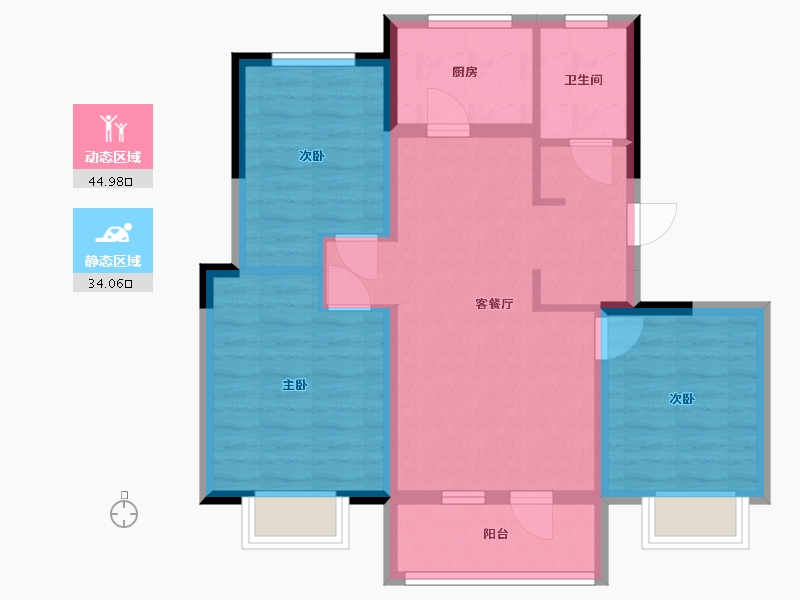 河北省-唐山市-家园-76.00-户型库-动静分区