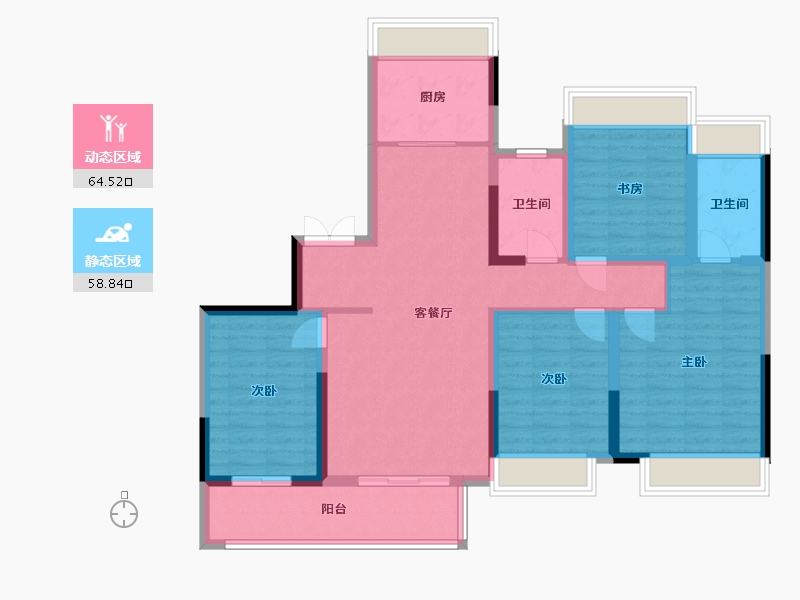 江苏省-徐州市-珑玺台-110.00-户型库-动静分区