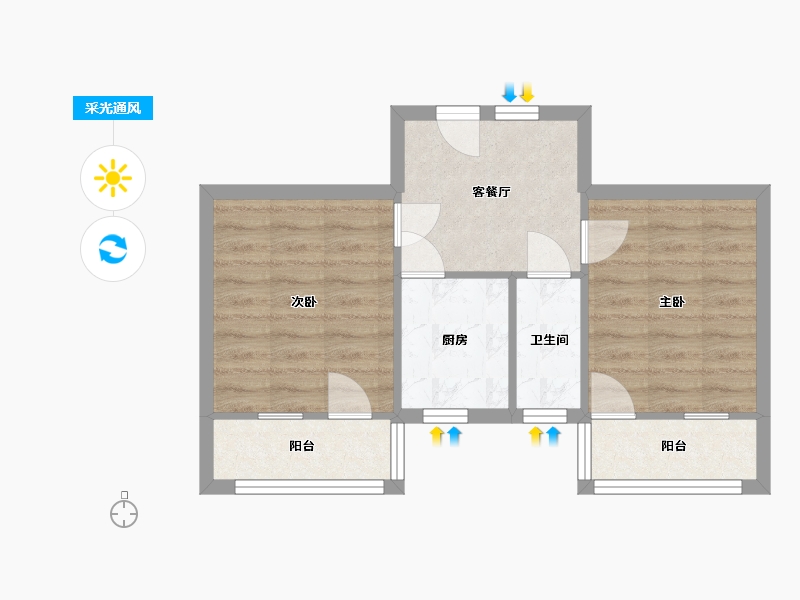 山东省-济南市-匡山小区-55.00-户型库-采光通风