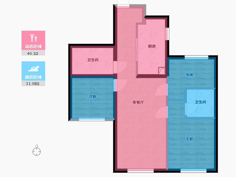 北京-北京市-禧瑞学府-75.00-户型库-动静分区