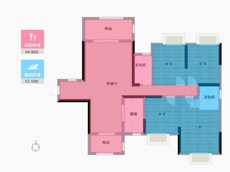 湖南省-邵阳市-高铁馨园-118.00-户型库-动静分区