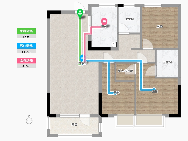 湖北省-随州市-随州曾投璟园-90.00-户型库-动静线