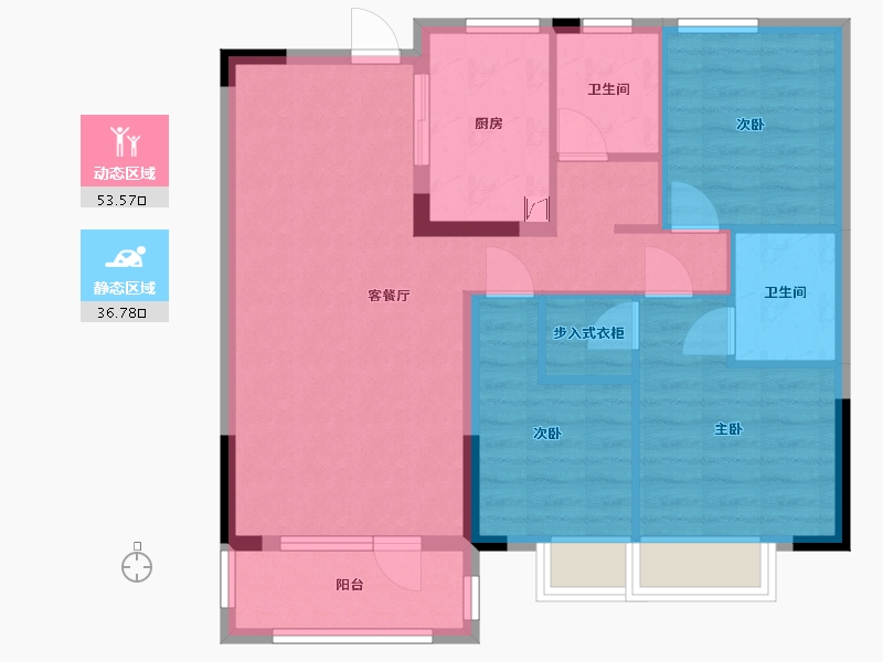 湖北省-随州市-随州曾投璟园-90.00-户型库-动静分区