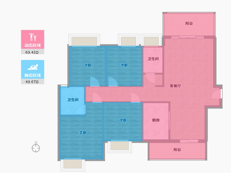 湖南省-衡阳市-翡翠城-13.00-户型库-动静分区