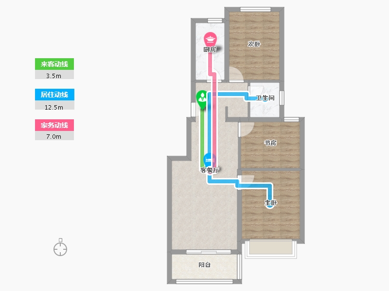 云南省-昆明市-绿地滇池国际健康城 山澜苑-78.49-户型库-动静线