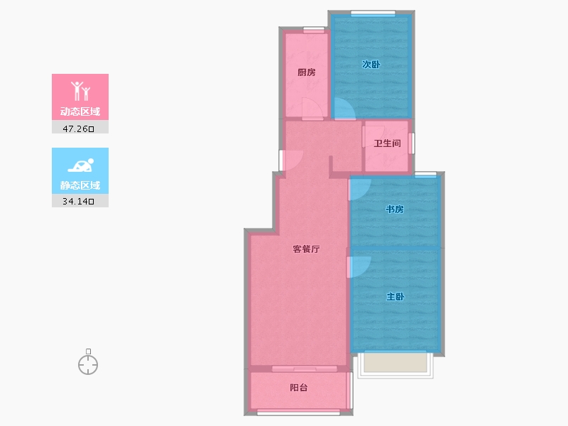 云南省-昆明市-绿地滇池国际健康城 山澜苑-78.49-户型库-动静分区