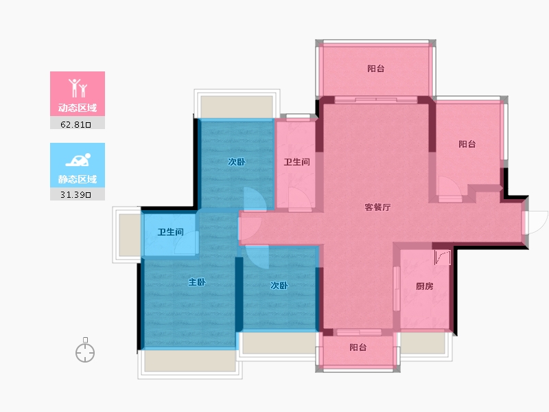 广东省-肇庆市-腾业·悦珑郡-99.00-户型库-动静分区