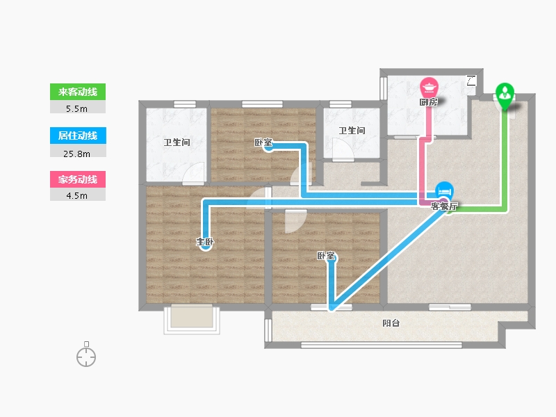 山东省-滨州市-滨州天泰·公园壹号-104.46-户型库-动静线