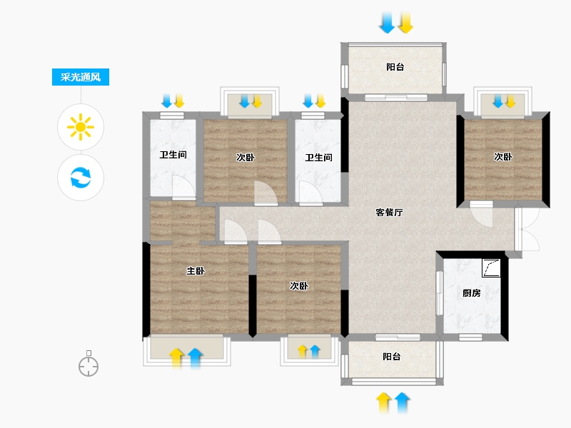 广东省-肇庆市-悦公馆-C区-121.00-户型库-采光通风