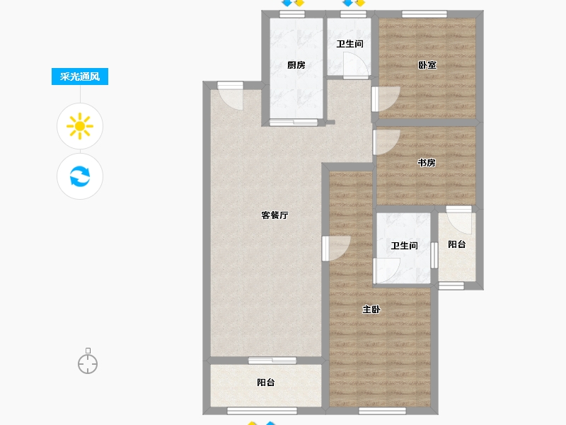 河北省-保定市-民生和院-92.00-户型库-采光通风