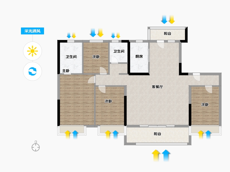 山东省-威海市-碧桂园翡翠郡-138.00-户型库-采光通风