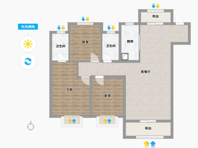 陕西省-延安市-延安万达城-79.00-户型库-采光通风