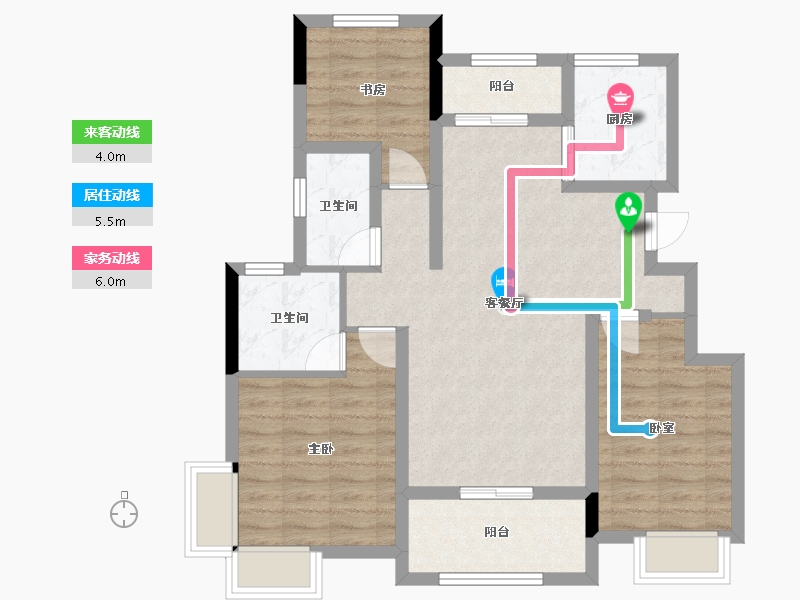 广东省-珠海市-仁恒滨海半岛-106.00-户型库-动静线