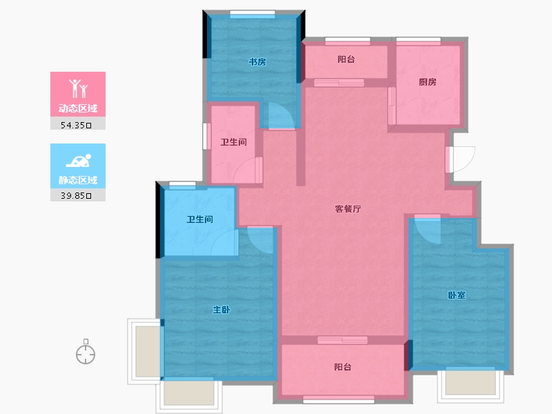 广东省-珠海市-仁恒滨海半岛-106.00-户型库-动静分区