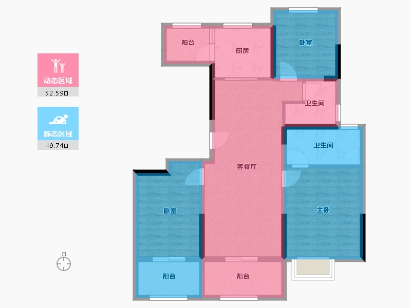 江苏省-南通市-仁恒公园世纪-32.00-户型库-动静分区