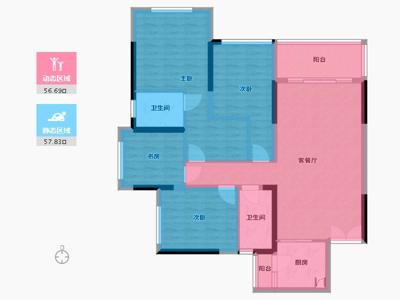 四川省-广安市-凸凹紫云府-110.00-户型库-动静分区