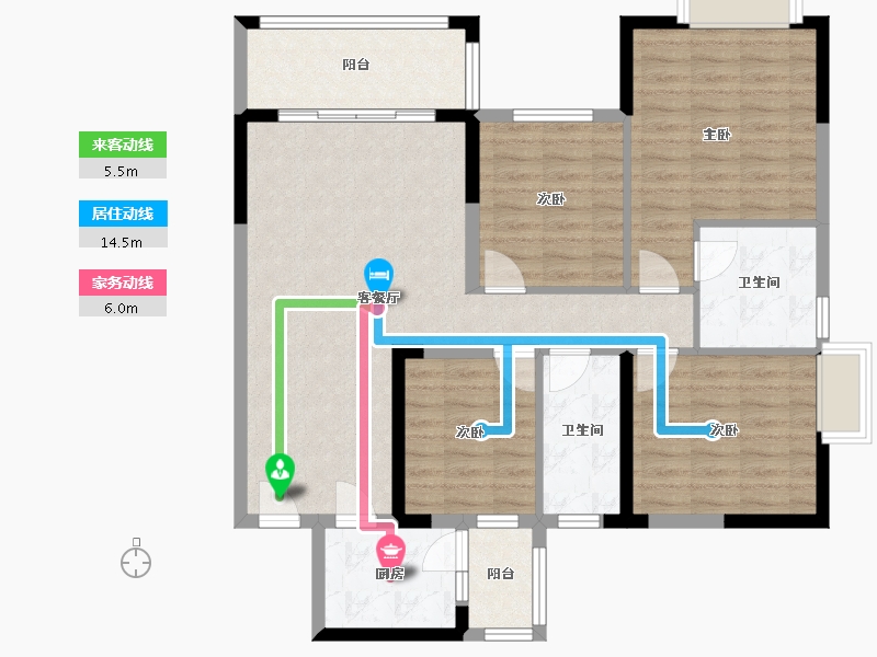 广西壮族自治区-玉林市-蓝景中天-116.00-户型库-动静线