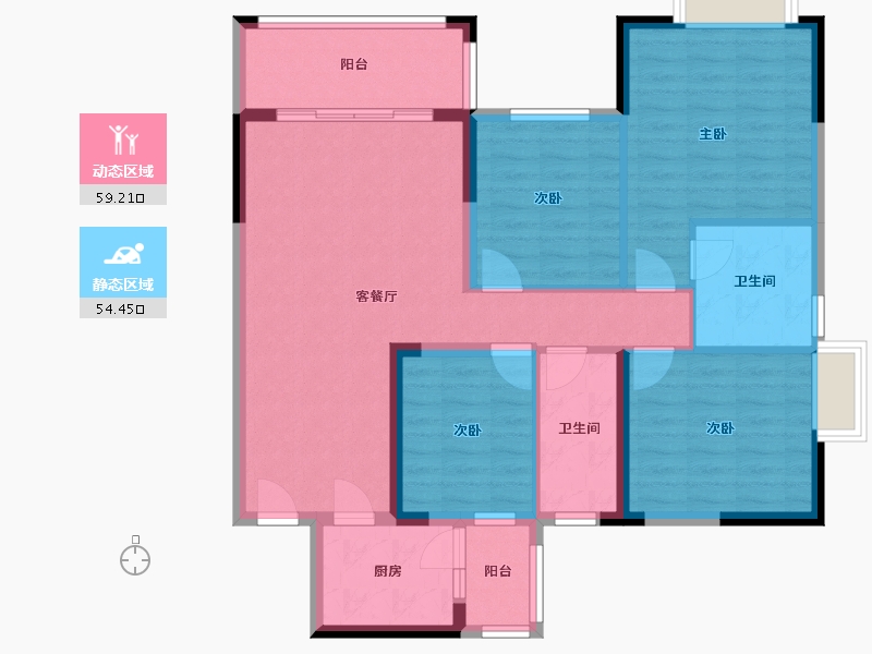 广西壮族自治区-玉林市-蓝景中天-116.00-户型库-动静分区