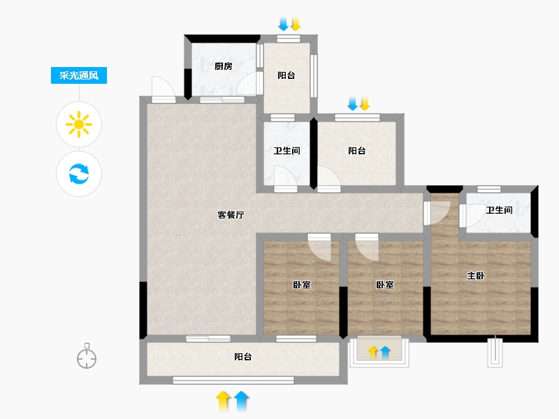 广西壮族自治区-梧州市-旺城首玺-123.00-户型库-采光通风