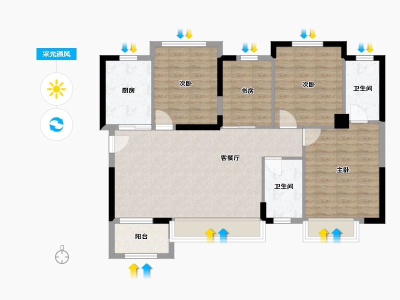 福建省-厦门市-万科金域缇香-92.00-户型库-采光通风