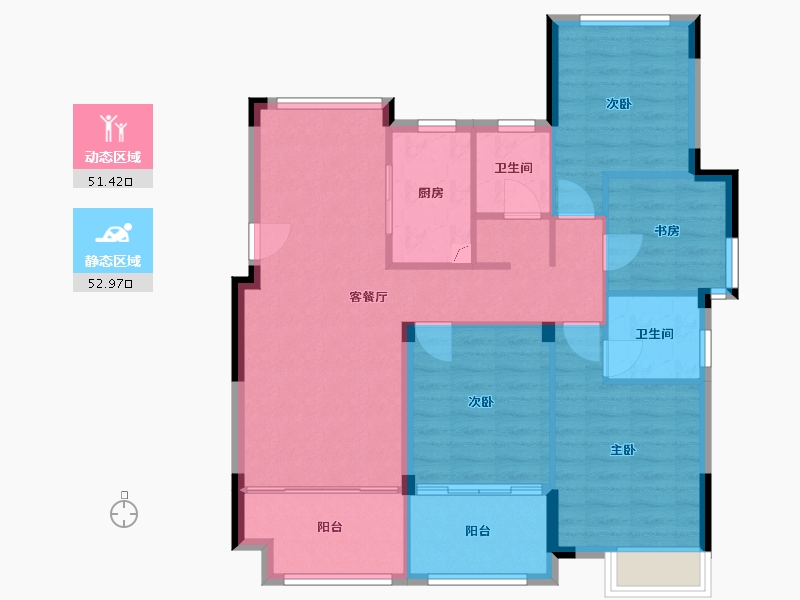 浙江省-金华市-万科玉泉院-114.00-户型库-动静分区