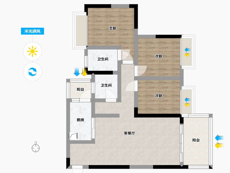 四川省-南充市-禾瑞源-74.00-户型库-采光通风