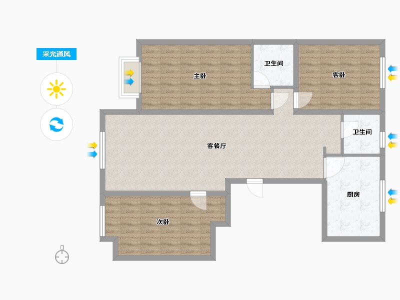 山东省-潍坊市-新天国际-106.00-户型库-采光通风