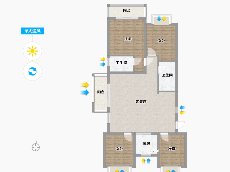 福建省-福州市-天逸-108.00-户型库-采光通风