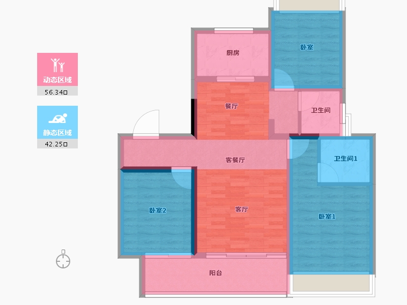 江苏省-南通市-澜庭序-88.00-户型库-动静分区