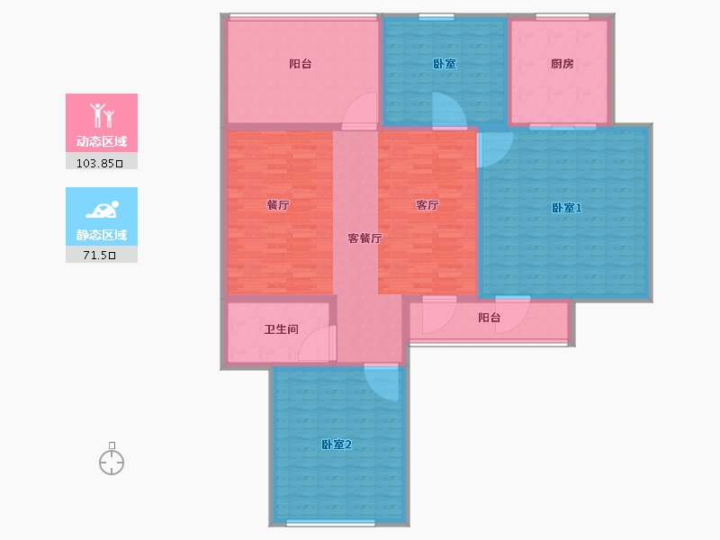 江苏省-南通市-蓝城·南通桃李春风-160.00-户型库-动静分区