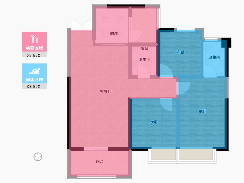 贵州省-贵阳市-谦翔樾府-84.20-户型库-动静分区