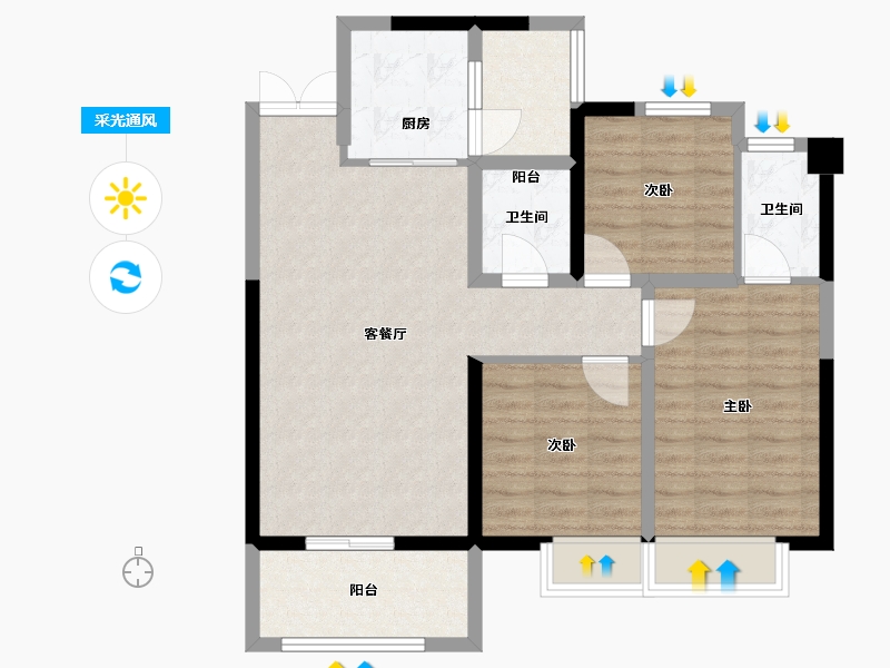 贵州省-贵阳市-谦翔樾府-84.20-户型库-采光通风