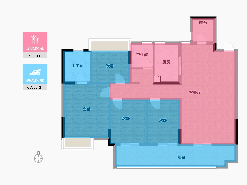 四川省-遂宁市-正黄翡翠湾-115.00-户型库-动静分区