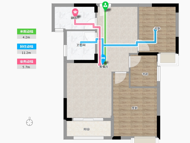 湖北省-武汉市-新港湾小区-80.00-户型库-动静线