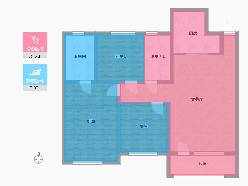 辽宁省-朝阳市-富兴国际-100.00-户型库-动静分区