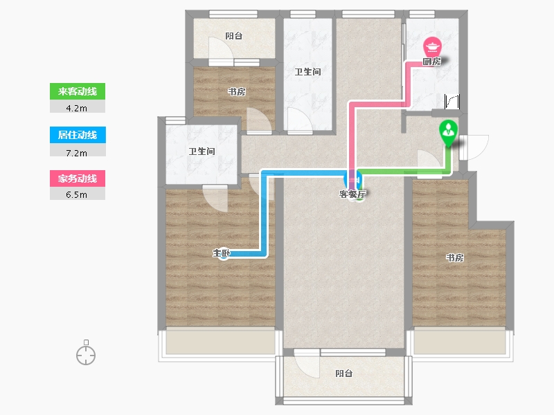 辽宁省-大连市-华润幸福里2期-98.48-户型库-动静线