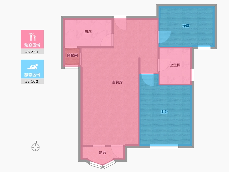 天津-天津市-纯皓家园-63.11-户型库-动静分区