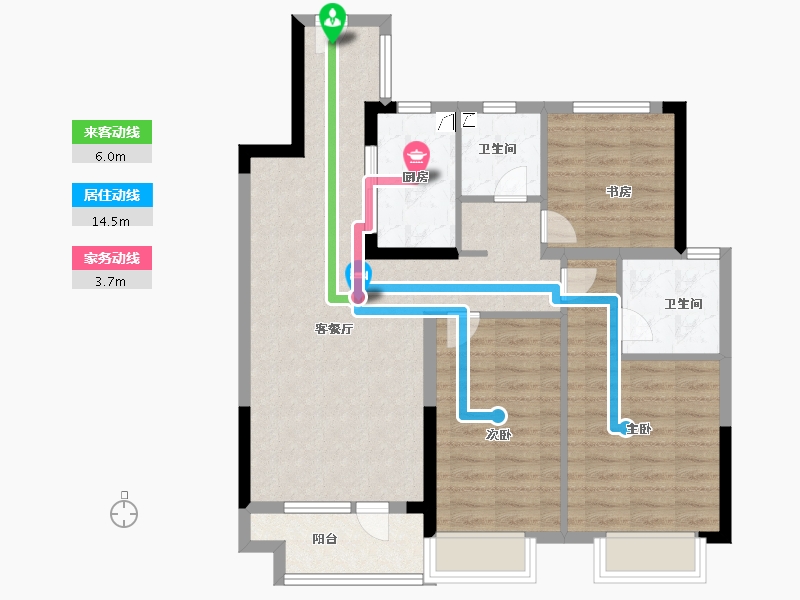 山东省-青岛市-集美常青-86.73-户型库-动静线