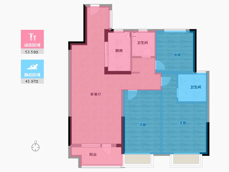 山东省-青岛市-集美常青-86.73-户型库-动静分区