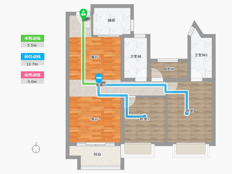 江苏省-南通市-合景红星紫御四季-80.00-户型库-动静线