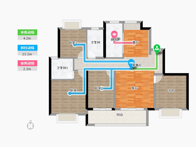 江苏省-南通市-城投·金地阅峯汇-113.60-户型库-动静线