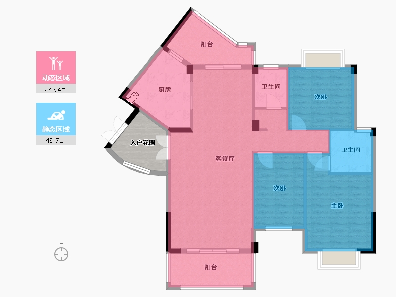 贵州省-安顺市-睿创云玺-111.58-户型库-动静分区