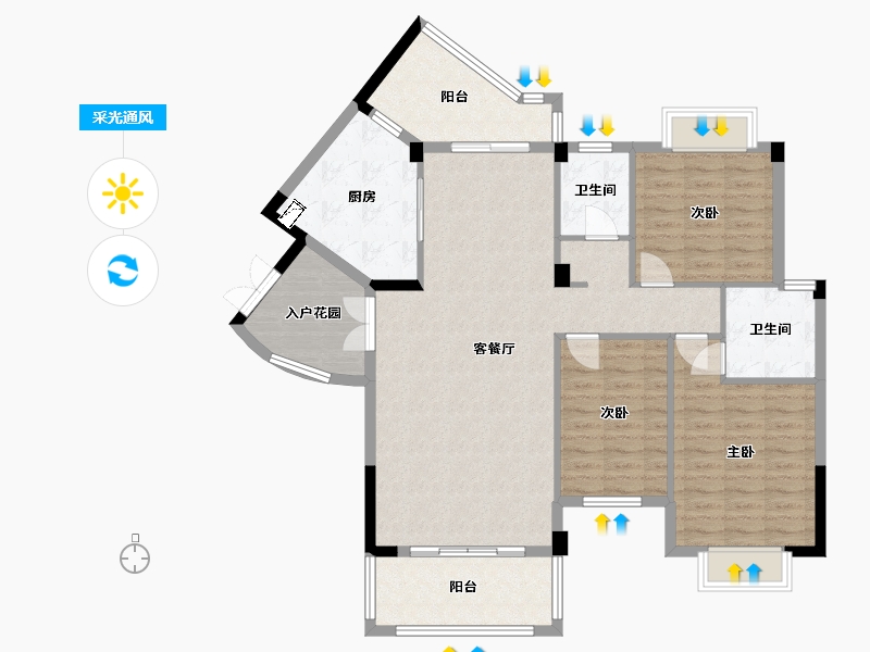 贵州省-安顺市-睿创云玺-111.58-户型库-采光通风