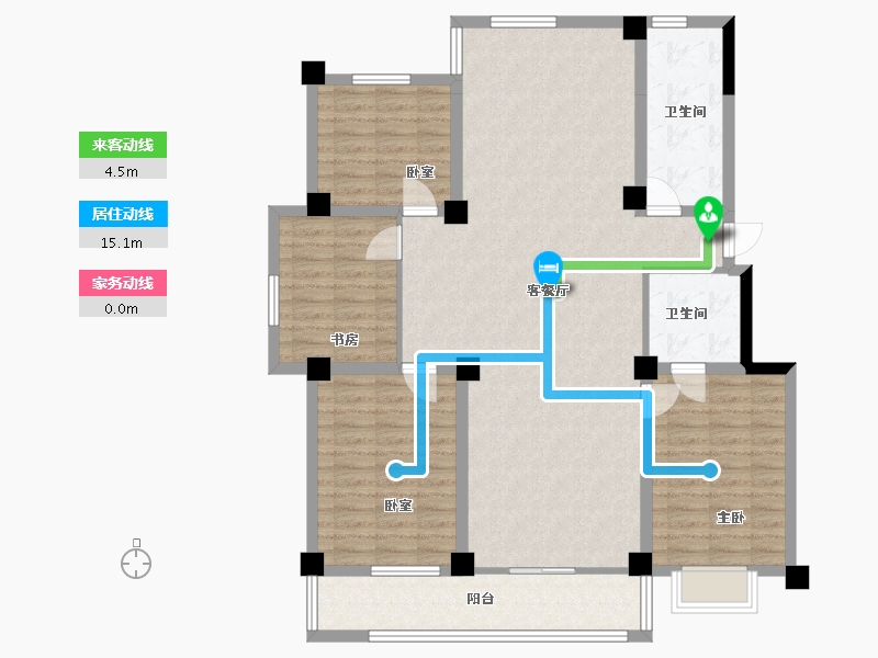 江苏省-扬州市-栖月苑-115.00-户型库-动静线